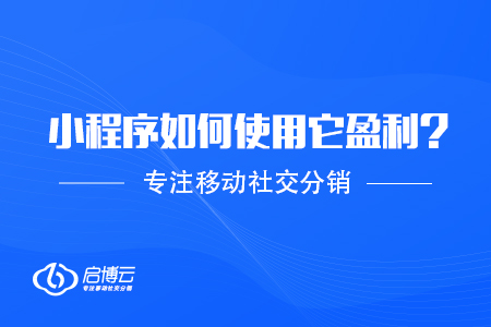 小程序如何使用它盈利？